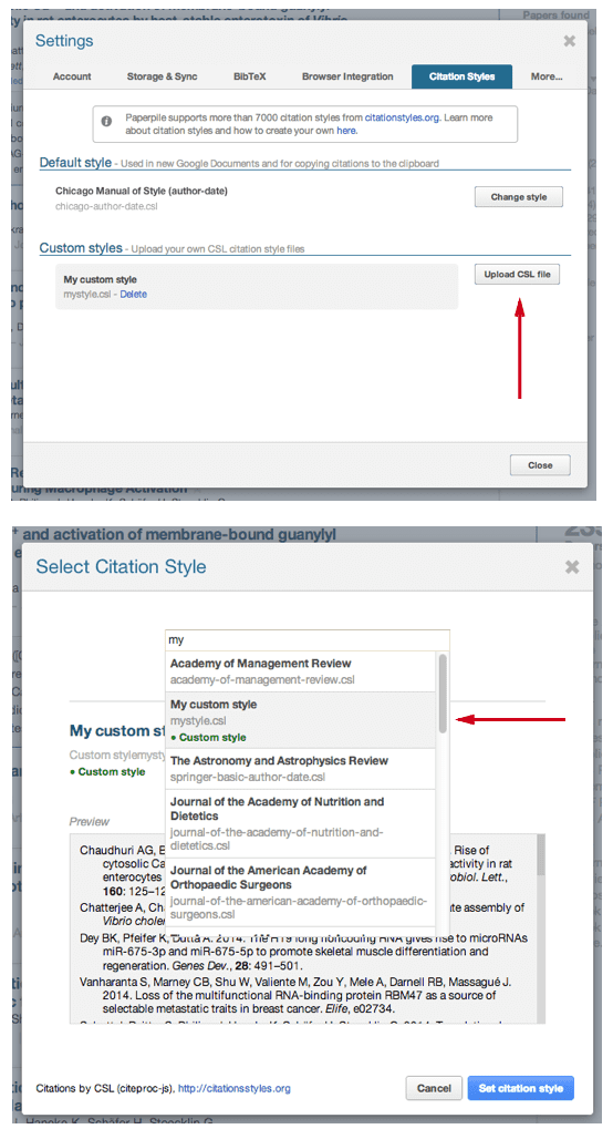 Custom citation styles in Paperpile